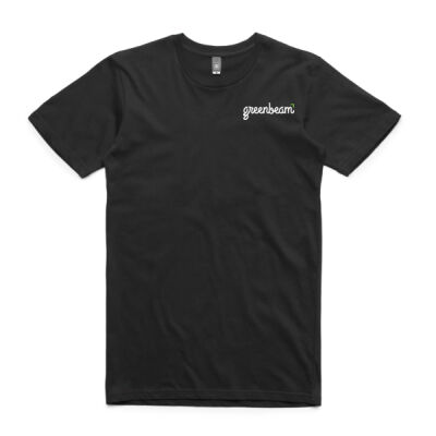 5001 Men's Staple Tee - Black/Dark green front and sleeve logo Thumbnail